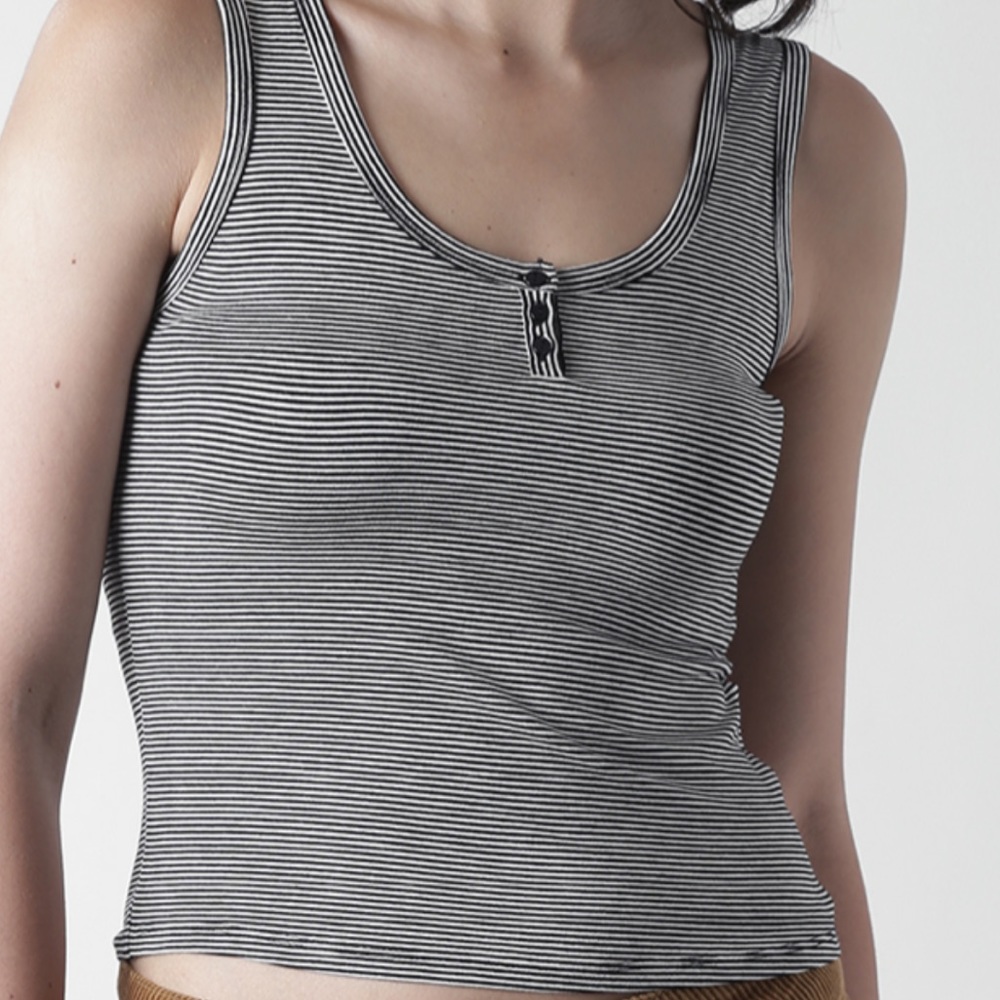 Forever 21 black & white striped crop top